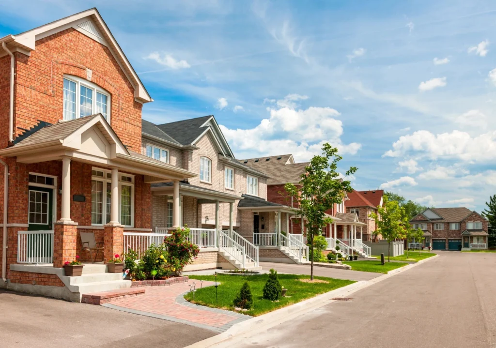 a widespace with lots of houses